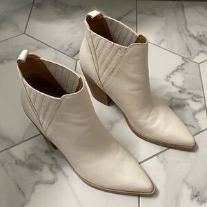 Marc Fisher Cream Heeled Boots
